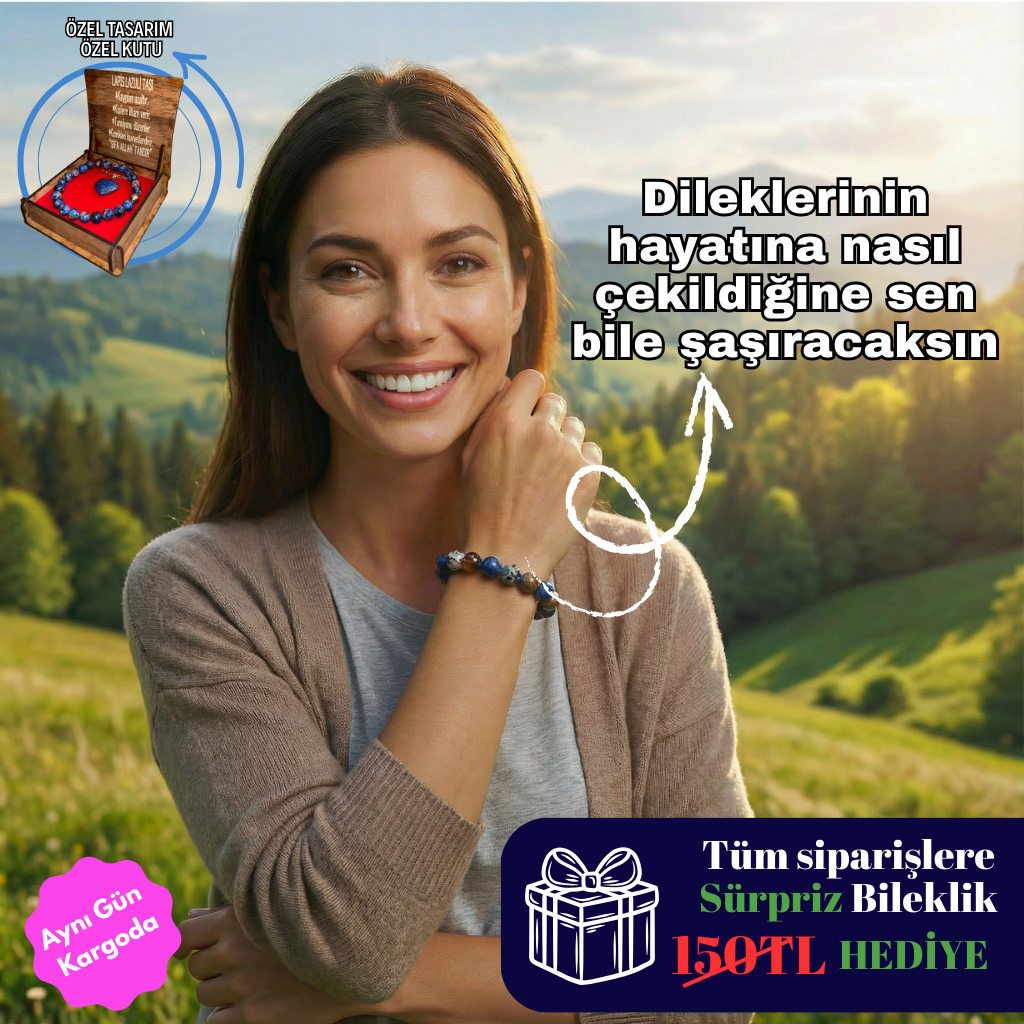 Lapis Lazuli özel tasarım kolye ve bileklik seti